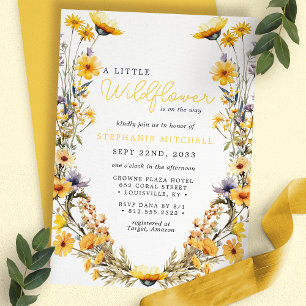 Convite Um Pequeno Chuveiro de Bebê Boho Amarelo de Flor S