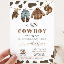 Convite Um Pequeno Chuveiro de Bebê Cowboy