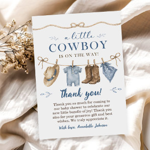 Convite Um Pequeno Chuveiro de Bebê Cowboy Menino