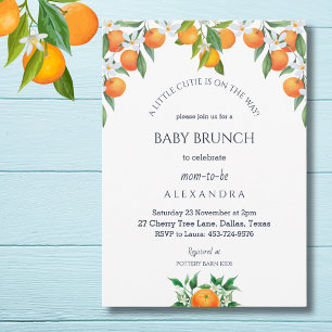 Convite Um Pequeno Citrino Laranja Pequeno Brunch