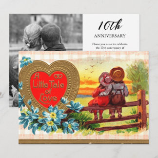 Convite Um Pequeno Conto de Amor Vintage Aniversário de Ca