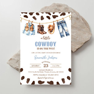 Convite Um Pequeno Cowboy Churrasco de Rodeio Selvagem no
