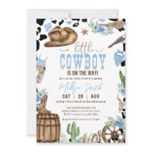 Um Pequeno Cowboy Chuveiro de Bebê Azul Menino Sel