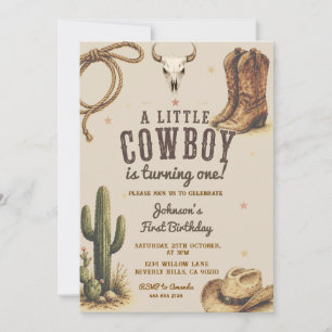 Convite Um Pequeno Cowboy do Oeste Está Fazendo Um Anivers