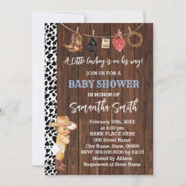 Convite Um Pequeno Cowboy é seu Chá de fraldas Ocidental