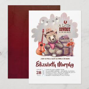 Convite Um Pequeno Cowboy Está A Caminhar Do Chá de fral