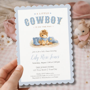 Convite Um Pequeno Cowboy Está a Caminho Chá de Bebê