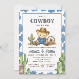 Convite Um Pequeno Cowboy está a Caminho Chuveiro de Bebê