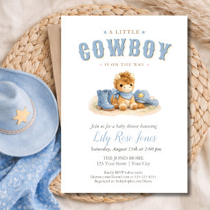 Convite Um Pequeno Cowboy Está a Caminho Chuveiro de Bebê