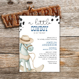 Convite Um Pequeno Cowboy Está A Caminho Do Chá de fraldas
