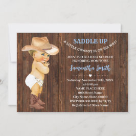 Convite Um pequeno cowboy no caminho de seu Chá de fraldas
