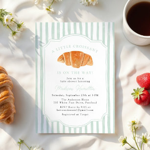 Convite Um Pequeno Croissant Está a Caminho Chuveiro de Be
