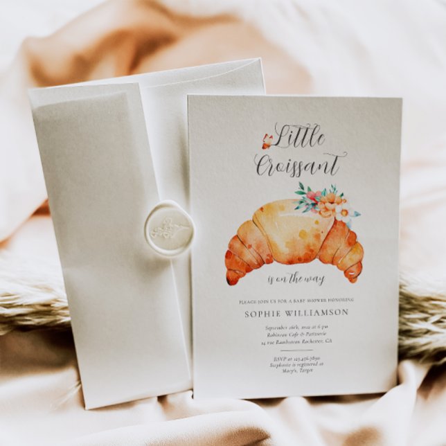 Convite Um Pequeno Croissant Está A Caminho Do Chá de fral (Criador carregado)