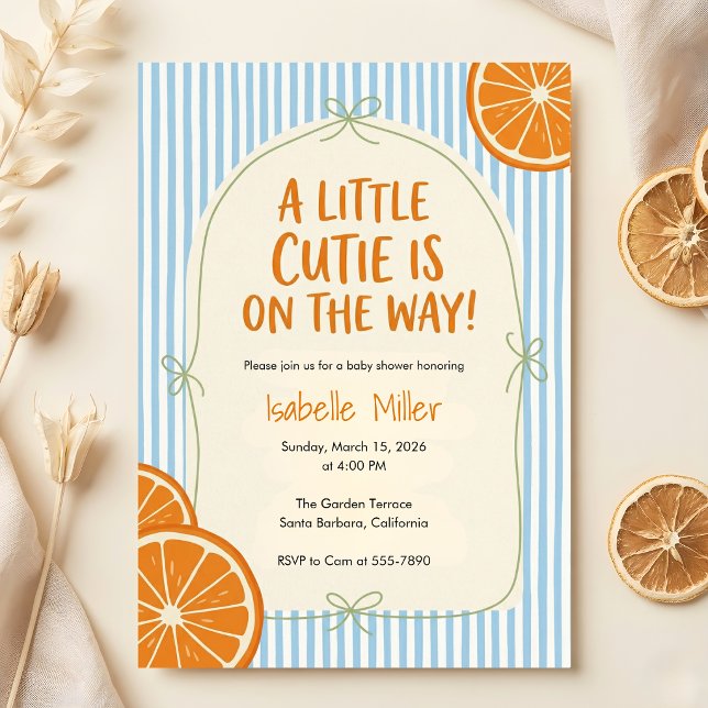 Convite Um Pequeno Doce a Caminho Chamada de Bebê (Little Cutie Baby Shower)