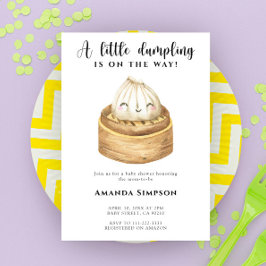 Convite Um pequeno dumpling a caminho baby shower