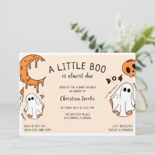Convite Um Pequeno Fantasma Boo Chuveiro de Bebê de Hallow