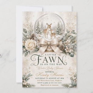 Convite Um Pequeno Fawn Está a Caminho Chuvada de Bebê de