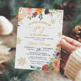 Convite Um Pequeno Feixe de Alegria Chá de Bebê Floral Bur