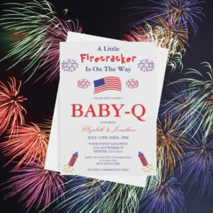 Convite Um Pequeno Firecracker Está A Caminho Do Baby-Q
