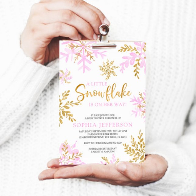 Convite Um Pequeno Floco De Neve Está A Caminho Do Chá de  (Criador carregado)