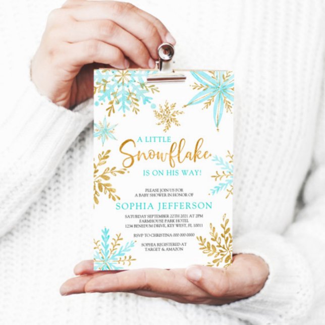 Convite Um Pequeno Floco De Neve Está A Caminho Do Chá de  (Criador carregado)