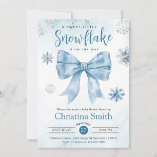 Convite Um Pequeno Floco De Neve No Caminho Do Chá Azul Do