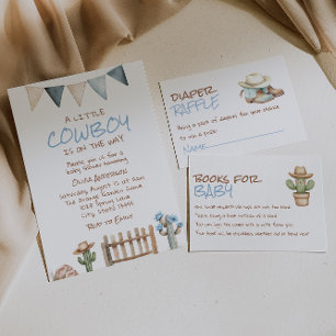 Convite Um Pequeno Garoto De Vaca Rodeo Castanho Chá de fr