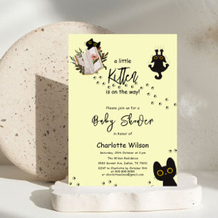 Convite Um Pequeno Gatinho Está a Caminho Churrasco de Beb