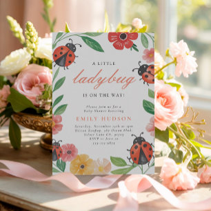 Convite Um Pequeno Ladybug Está A Caminho Do Chá de fralda