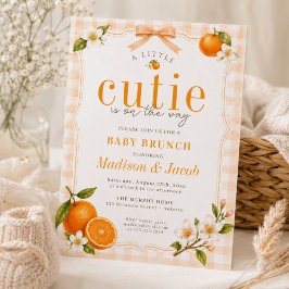 Convite Um Pequeno Laranja Cutie Chá de Bebê Brunch