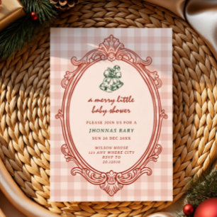 Convite um pequeno natal alegre manuscrito baby shower