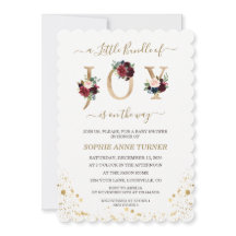 Um Pequeno Pacote De Alegria Burgundy Chá de frald