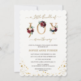 Convite Um Pequeno Pacote De Alegria Burgundy Chá de frald