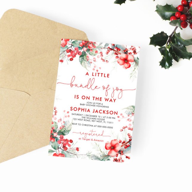 Convite Um Pequeno Pacote De Alegria Chá de fraldas De Nat (Criador carregado)