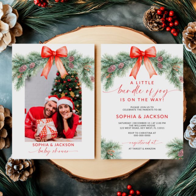 Convite Um Pequeno Pacote De Chá de fraldas De Alegria (Criador carregado)