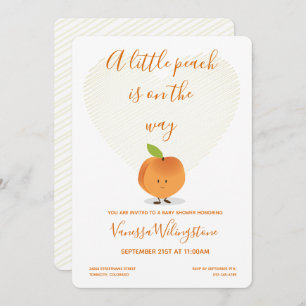 Convite Um Pequeno Pêssego está a caminho do Chá de fralda