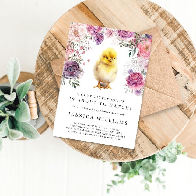 Convite Um pequeno Pintinho está prestes a bater no Chá de (Criador carregado)