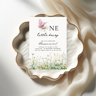 Convite Um pequeno primeiro aniversario de margarida