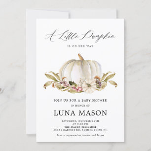 Convite Um Pequeno Pumpkin é o seu Chá de fraldas de Convi