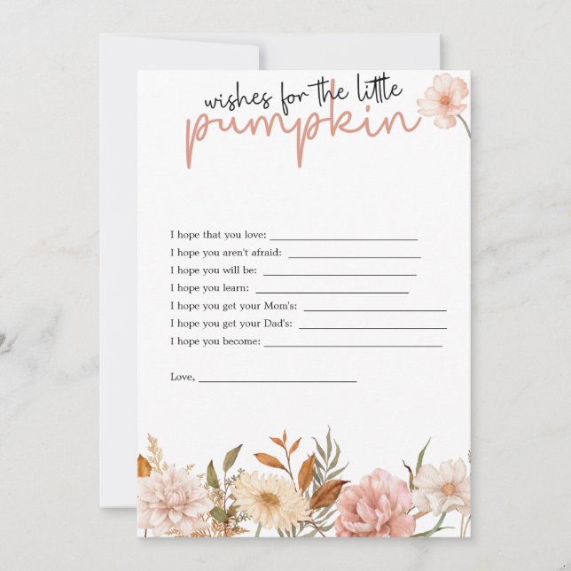 Convite Um Pequeno Pumpkin Está A Caminho | Desejos para b (Frente)