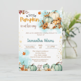Convite Um Pequeno Pumpkin está a caminho do Chá de fralda
