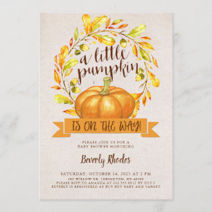Convite Um Pequeno Pumpkin está no caminho do Chá de fra