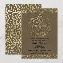 Um pequeno Pumpkin Fall Rustic Gold Baby Shower