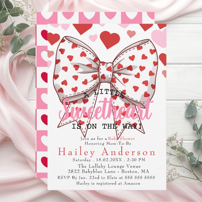 Convite Um Pequeno Queridinho Está a Caminho chá de bebê (A Little Sweetheart Is on the Way baby shower Invitation)
