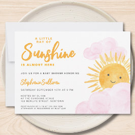 Convite Um pequeno raio de Chá de fraldas da garota solar