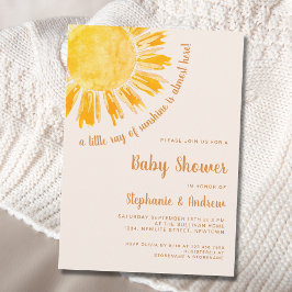 Convite Um pequeno raio de Chá de fraldas de Casais