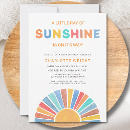 Convite Um Pequeno Raio De Chá de fraldas Sol