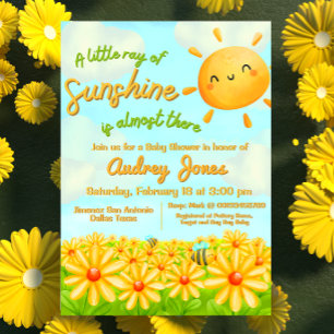 Convite Um pequeno raio de sol está quase chegando 