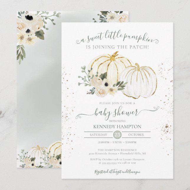 Convite Um Pequeno Sexo Da Bomba Chá de fraldas Neutro (Frente/Verso)