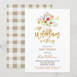 Convite Um pequeno Wildflower está a caminho do Chá de f